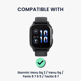 kwmobile Smartwatch Docking Station Compatible with Garmin Venu Sq 2 / Venu Sq/Fenix 8 7 6 5 / Tactix 8 7 Charge Stand - Magnetic Dock - Black