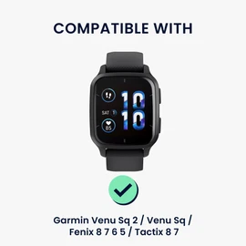 kwmobile Smartwatch Docking Station Compatible with Garmin Venu Sq 2 / Venu Sq/Fenix 8 7 6 5 / Tactix 8 7 Charge Stand - Magnetic Dock - Black