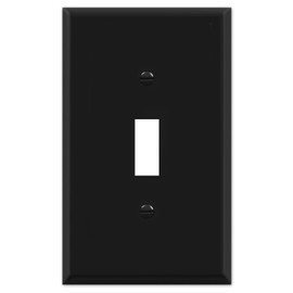 1 Gang Black Toggle METAL Light Switch Cover - One Gang Wall Plate for Toggle Style Light Switches, Stamped Steel Painted Black, UL Listed, 4.5 x 2.75 Inches (Made in USA)