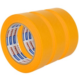ADHES Painter's Masking Tape, Yellow Painter's Masking Tape, for Painting Work, Clean Edges, No Residue, 30 mm x 50 m, 3 Rolls