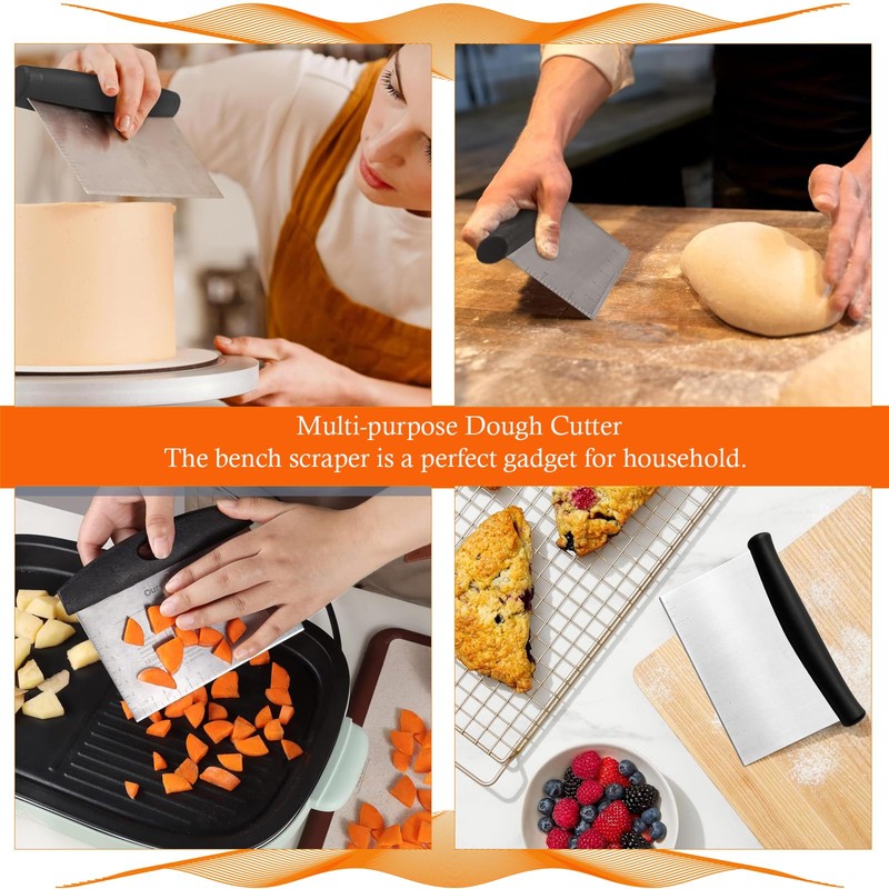 Loimon 3-in-1 Stainless Steel Scraper Chopper - 304 Rust-Proof with