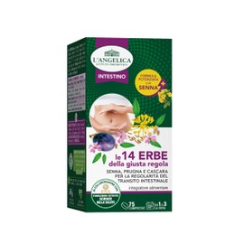 L'Angelica, Le 14 Erbe della Giusta Regola, Integratore Alimentare Per la Regolarità del Transito Intestinale, Con Senna, Prugna, Cascara, Senza Lattosio, Vegano, 1 Confezione da 75 Compresse