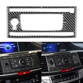 NVCNX Real Premium Carbon Fiber Compatible with Honda 9th Gen Accord 2013 2014 2015 2016 2017 Accessories Car Dash Volume Button Panel Trim Cover Interior Trim Black - A