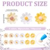 nbeads Pack of 150 3 Styles Flatback Resin Daisy Charms