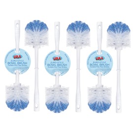 LOLA Classic Toilet Brush, 6 Pack, Durable Fiber Stiff Bristles, Compact Size, Non-Scratch, Long-Lasting