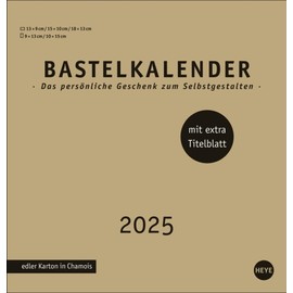 Premium-Bastelkalender gold mittel 2025: Blanko-Kalender zum Basteln mit Spiralbindung und Monatskalendarium. Foto- und Bastelkalender 2025. (Foto-/Bastelkalender Heye)