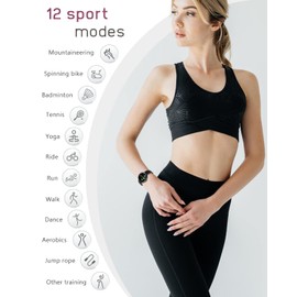 SHANG WING Lynn Smartwatches for Women,1.1inch Display Screen Fitness Watch for Women,Small Stylish Smart Watch with Pedometer Sleep Monitor SpO2-Monitor Heart Rate Fitness Watch for Android iOS