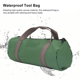 Tool Bag, 168-3 Waterproof Canvas Tool Bag, Wide Mouth Heavy Duty Portable Large Capacity Handbag Multifunctional Tool Bag, for Storing Wrenches, Screwdrivers, Pliers, Nails(S)
