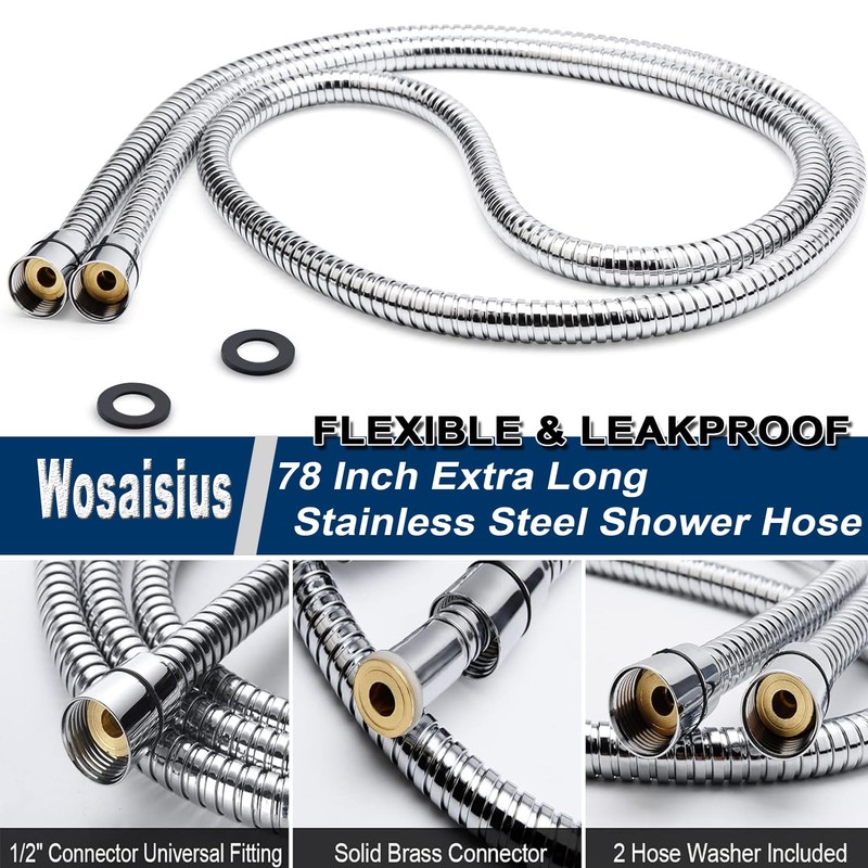 Dual Shower Head Combo, All Metal 8'' Rainfall Shower Head