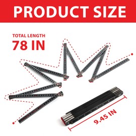 UNIFAMILY Fuel Tank Measuring Stick 10 Fold to 78", Wooden Oil Tank Measuring Stick, Oil Tank Gauge Measuring Stick, Folding Measuring Stick Ruler for Oil Tank (1PCS Wooden Measuring Stick)