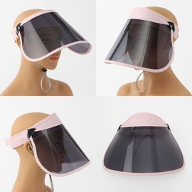 WITHMOONS Sunblock UV Protection Visor Sun Shield Face Shield Hat Full Face Shield Pink
