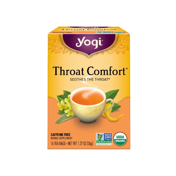 YOGI TEA Herbal Tea Bags Throat Comfort - 16 Tea Bags, 6 Packs (Extra 5% Off)