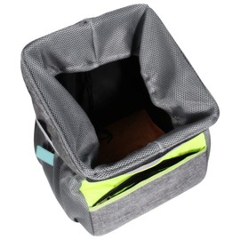 Dog Bike Basket Expandable Soft-Sided Pet Carrier Backpack for Small Dogs Cats Puppies Breathable Mesh Windows, Safety Leash & Reflective Tapes for Biking Hiking Travel Grey
