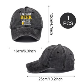 Anseom Baseball Cap, Washed Cotton Cap Classic Printed Vintage Relaxed Fit Dad Cap Summer Sun Cap for Unisex Lightweight Adjustable Cap for Sports Outdoor Black