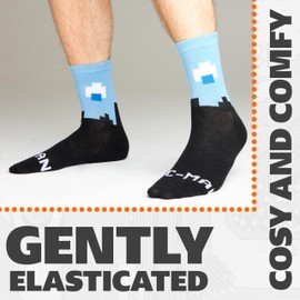 Pac-Man Men's Socks Breathable Stockings Pack of 5 - Gifts for Men, Women, black/yellow