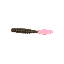 Missile Baits Ned Bomb Green Pumpkin Purple Flake Body with Pinkalicious (No Flake) Clear Tail