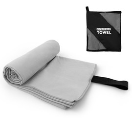 Yaozoon Camping Towel XL Size Microfiber Quick Dry for Men Women Hiking Beach Swimming Pool Travel Body Towels(Light Grey, 1 Pack XL)