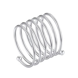 FindChic Full Finger Ring 925 Silver Women's Statement Ring 18K Gold-Plated / Platinum Plated Fashion Jewellery Accessory for Birthday Valentine's Day, Silver, No Gemstone