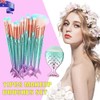 11PCS Makeup Brushes Set with Colorful Fish Tail Handle, Foundation