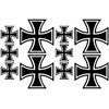 Samunshi® 10 x Iron Cross Sticker Set