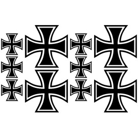Samunshi® 10 x Iron Cross Sticker Set