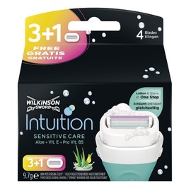 Wilkinson Sword Intuition Sensitive Care Razor Blades for Women Razor, Pack of 3 + 1