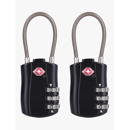 SKG New' TSA _ Approved Luggage Travel Lock - Black (2 pack)