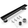HTOH Shower Drain Offset for Bathroom: 18-Inch Black Linear Shower