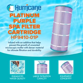 Hurricane Filters 2 Pack HF9410-01P Platinum Purple Pool Filter Cartridge - Replacement for PAP100-4, Unicel C-9410, Filbur FC-0686, Predator 100, Pentair Clean & Clear 100