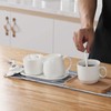 ONTUBE Porcelain Sugar and Creamer with tray and Crystal Lid