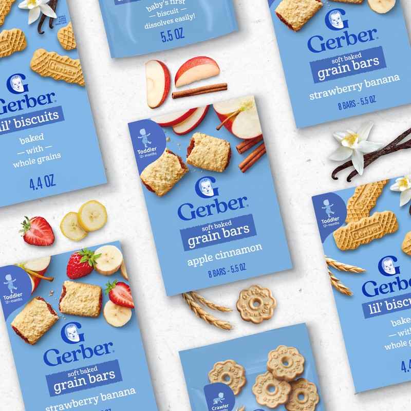 Gerber Soft Baked Grain Bars, Apple Cinnamon, 8 Individually Wrapped