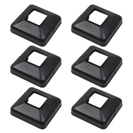 Tsnamay 6Pcs Flange Base Shoe for Railings 1.57"x1.57"/40mm Post,Deck Posts Base Black Plastic Cover Flange Post Skirt Covers