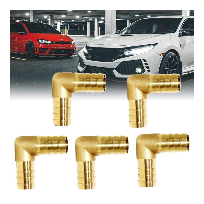 TOP-VIGOR 3 Pieces 16mm Barb Brass 90 Degree Elbow Connector