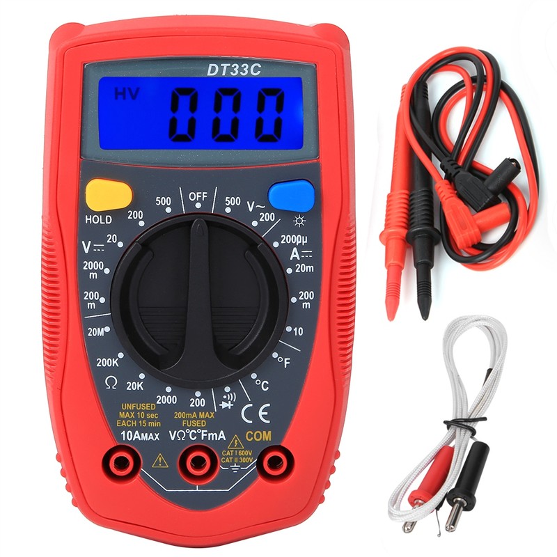 DT33C Pocket Multimeter Portable Plastic Large Screen Digital Voltmeter Electrician