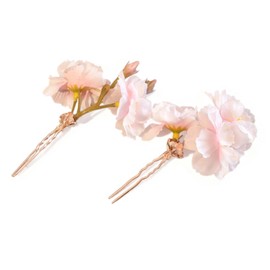 seimeinoki Cherry Blossom Hair Ornament, Set of 2, Head Accessories, Hair Accessories, Cherry Blossoms, Artificial Flowers, U-Pin, Hairpin, Hairpin, Comb, Flower, Stylish, Yukata, Kimono Hair Ornament, Princess, Coming-of-age Ceremonies, Graduation Cerem