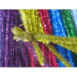 Sparkly Pipecleaners Coloured Tinsel Stems Glitter Assorted