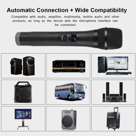 E8 1-to-2 Universal VHF Wireless Micrófono de mano portátil con Recheiver, Larga distancia de recepción de 100 metros, Adecuado para canto familiar KTV, Fiestas, reuniones de negocios, etc.(Negro)