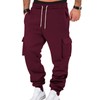TRFIC Mens Fleece Cargo Sweatpants Heavyweight Elastic Waist Pants with