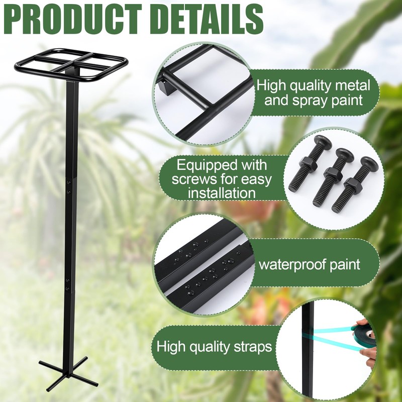 MorningRo 2 Pack Dragon Fruit Trellis Adjustable Metal Garden Plant