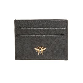Alice Wheeler Bee Vegan Leather Small Card Holder (Black)