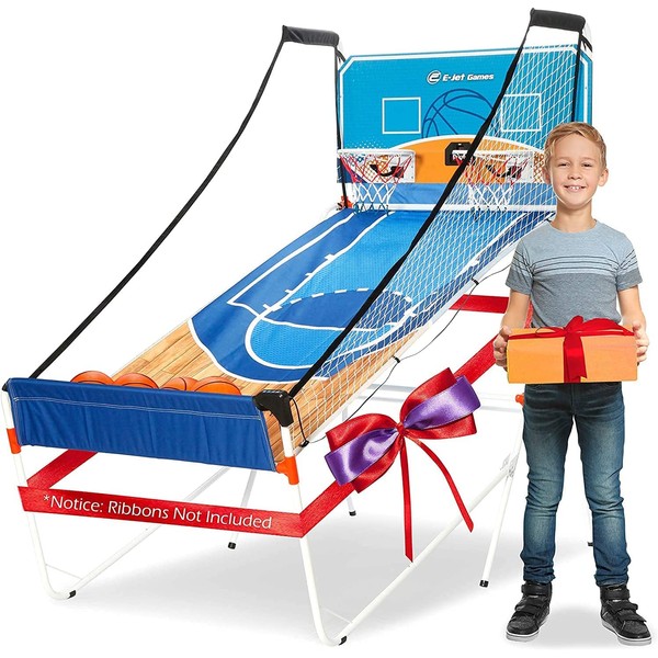 E-Jet Arcade Basketball Game, Basketball Gifts for Boys Girls Kids Children, Youth & Teens | 16-in-1 Games, Birthday Christmas Party, Blue
