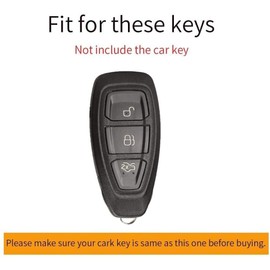 ontto PU Leather Car Key Case Fits Ford Focus RS MK3 MK4 Kuga Mondeo Escape Ecosport C-Max Fiesta Accessories Remote Control Cover Key Case Protective Key Case 3 Buttons Pink