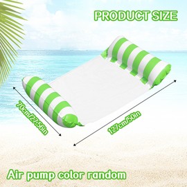 Vordpe Inflatable Swimming Bed, 4-in-1 Pool Water Hammock, Air Mattress Pool, Pool Lounger, Summer Games, Beach Party, Swimming Pool, Beach Water Toy (Green)