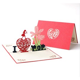 3D Pop-Up Card with Envelope, Birthday Card, Thank You Card for Mum Mother's Day