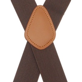 Timiot Mens Suspender 4 Swivel Strong Hooks Adjustable Braces Elastic Comfortable X Style Heavy Duty Strap (Coffe)
