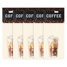Iced Coffee Air Freshener Frappuccino Scented Car, Home, and Office Fragrance (Pack of 5) Individually Wrapped,Wake Up & Smell the Coffee!