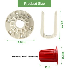 Ninayu Upgrade W10528947 W10396887 Washer Basket Driven Hub Kit + 52719 Washing Machine Basket Bushing Compatible with Whirlpool Ken-more May-tag Replaces W10396887 W10528947VP Washer Parts