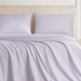 The Sheet Lab Cloud Embrace Sateen Sheet Set 100% Cotton 4-Piece Queen Evening Haze Purple