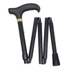 Black Mini Compact Adjustable Folding Cane