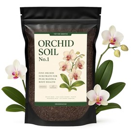 Orchid Soil - Premium Potting Mix for Phalaenopsis, Dendrobium & Cattleya | Fast-Draining, Moisture-Retentive, pH-Balanced for Healthy Root Growth | Organic & Peat-Free (4 QTS)